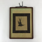 Japanese Wooden Framed Katagami Vtg Kimono Stencil Tsubame Swallow Bird FR8