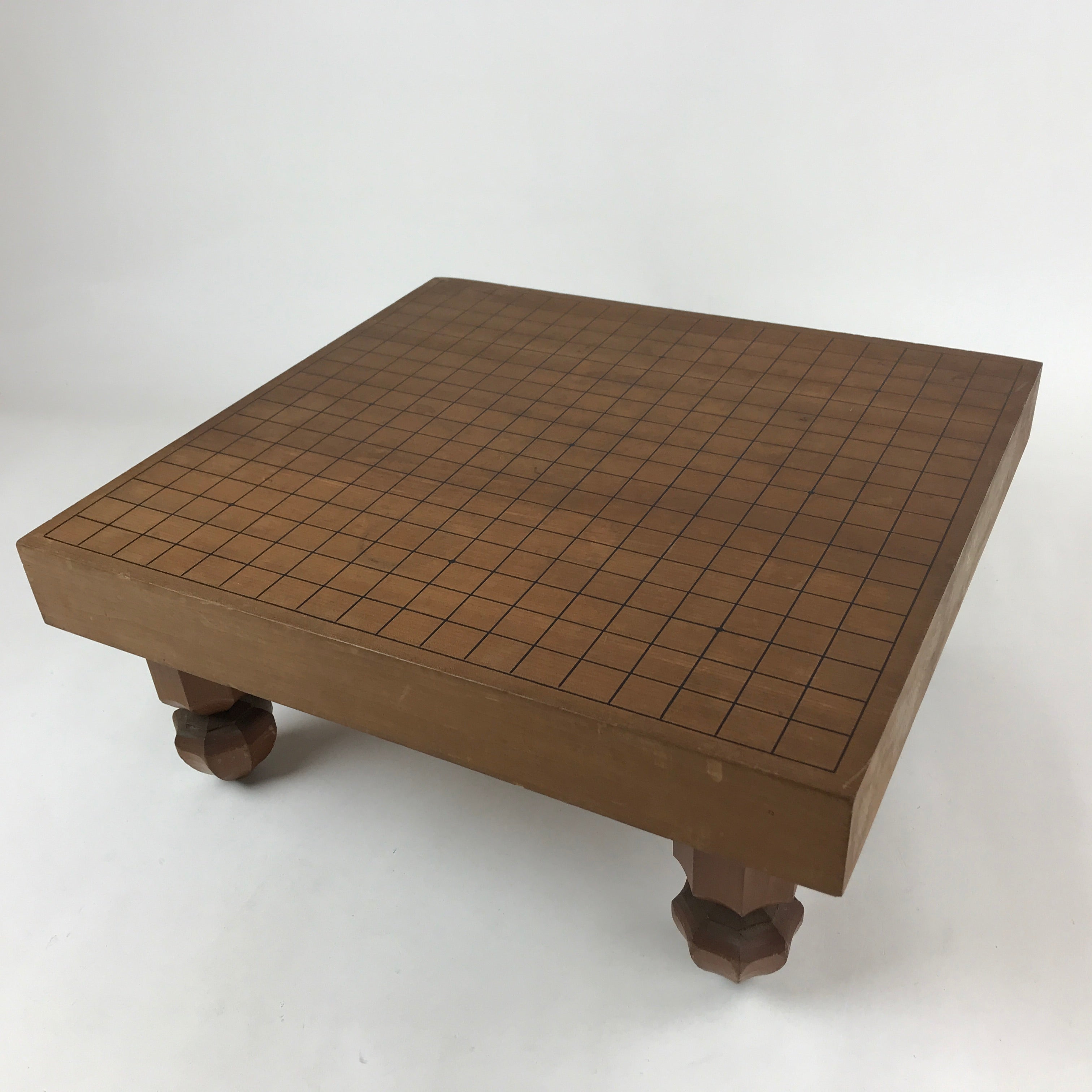 木製 19路 囲碁盤 Vintage Japanese Go board Japanese Wooden Go Board Vtg Igo Game Table Goban Leg 19X19 Grid