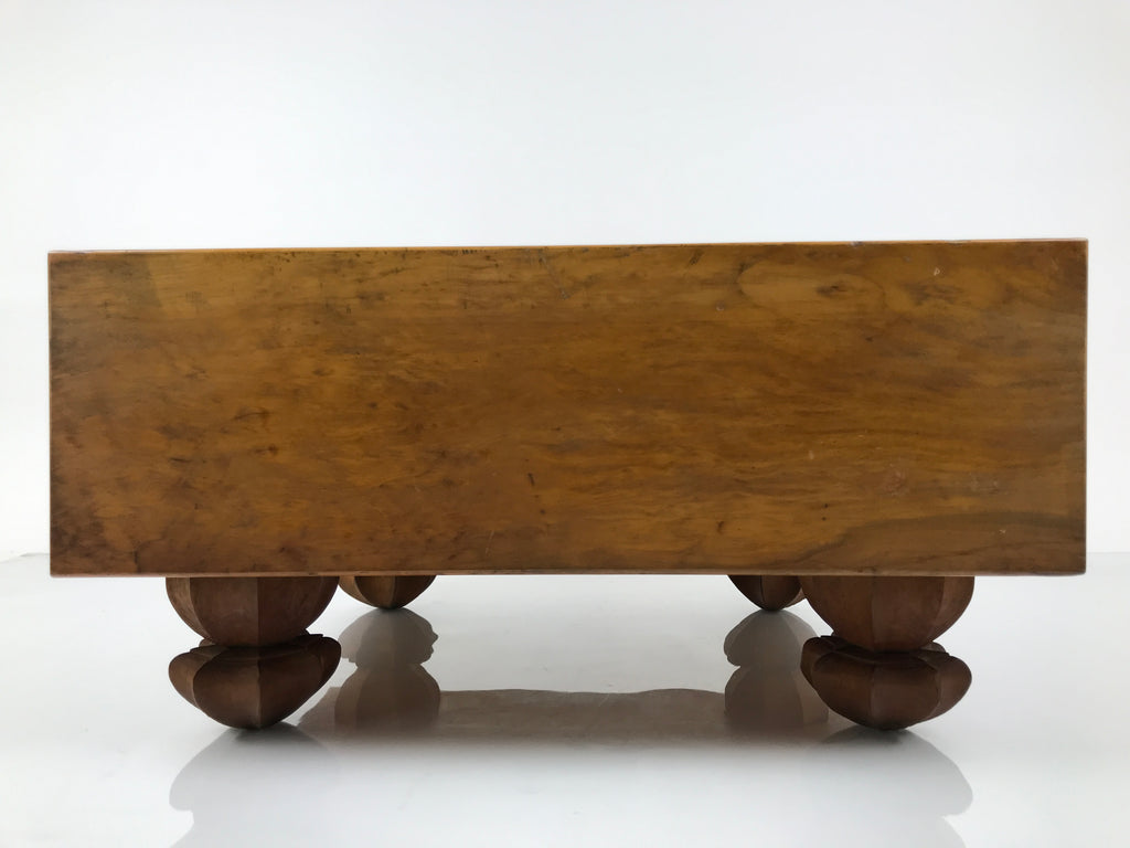 Japanese Wooden Go Board Vtg Igo Game Table Goban Leg Heso 19X19 Grid GB105
