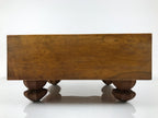 Japanese Wooden Go Board Vtg Igo Game Table Goban Leg Heso 19X19 Grid GB105
