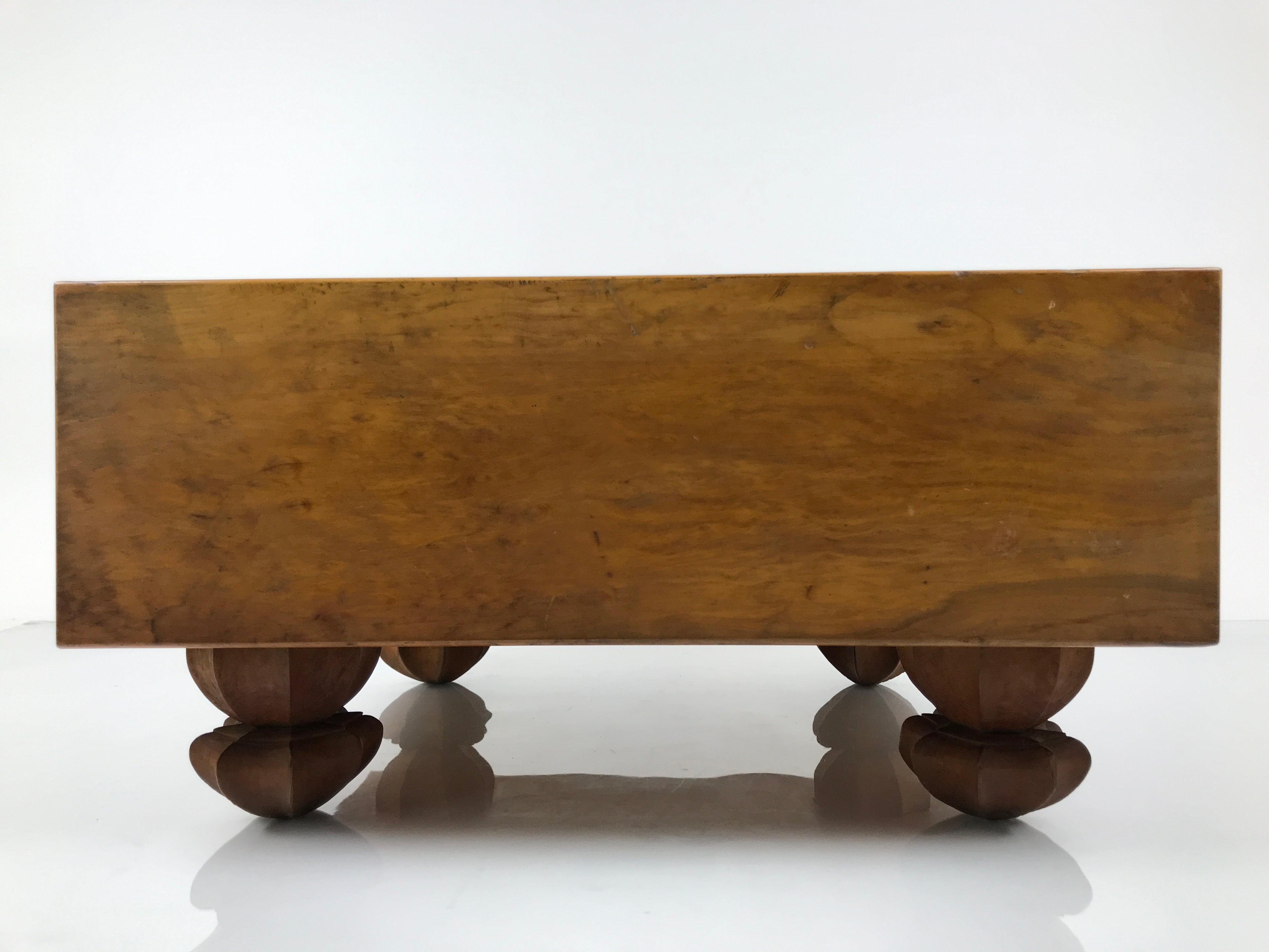 Japanese Wooden Go Board Vtg Igo Game Table Goban Leg Heso 19X19 Grid GB105