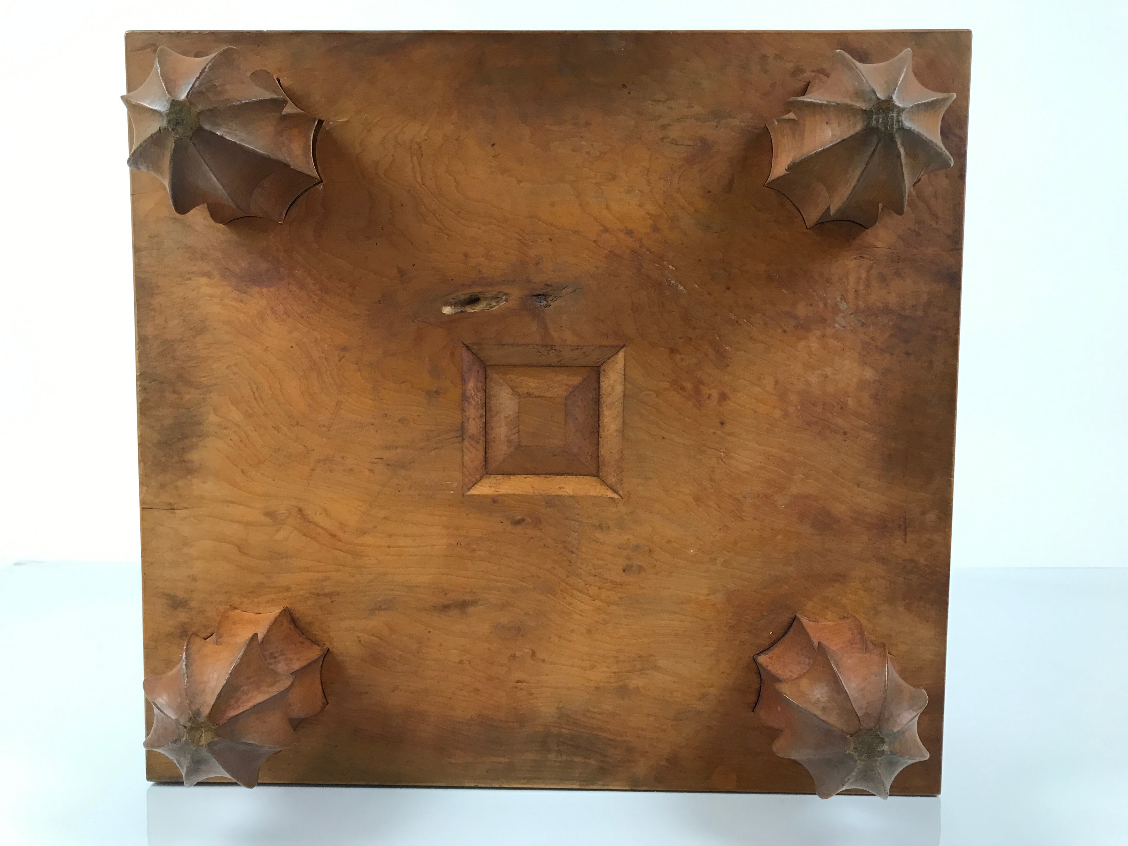 Japanese Wooden Go Board Vtg Igo Game Table Goban Leg Heso 19X19 Grid GB105