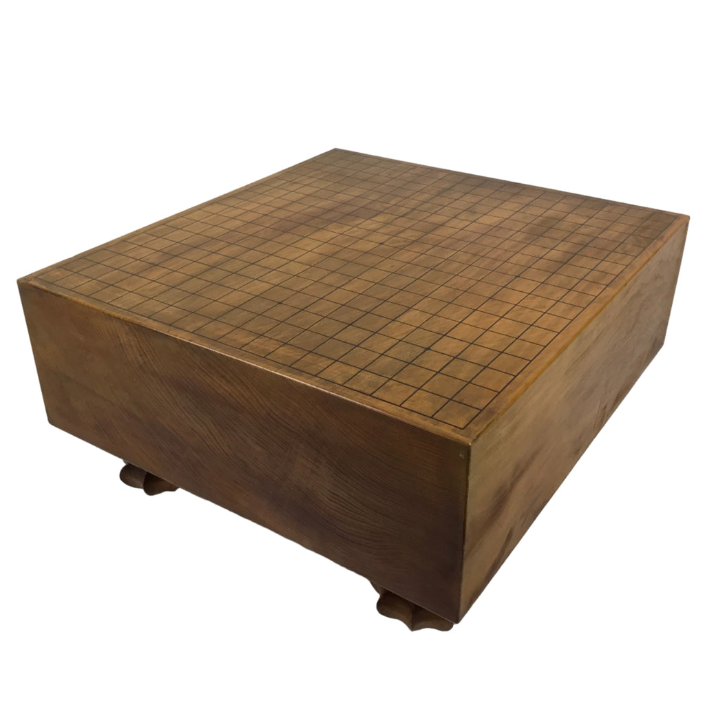 Japanese Wooden Go Board Vtg Igo Game Table Goban Leg Heso 19X19 Grid GB105