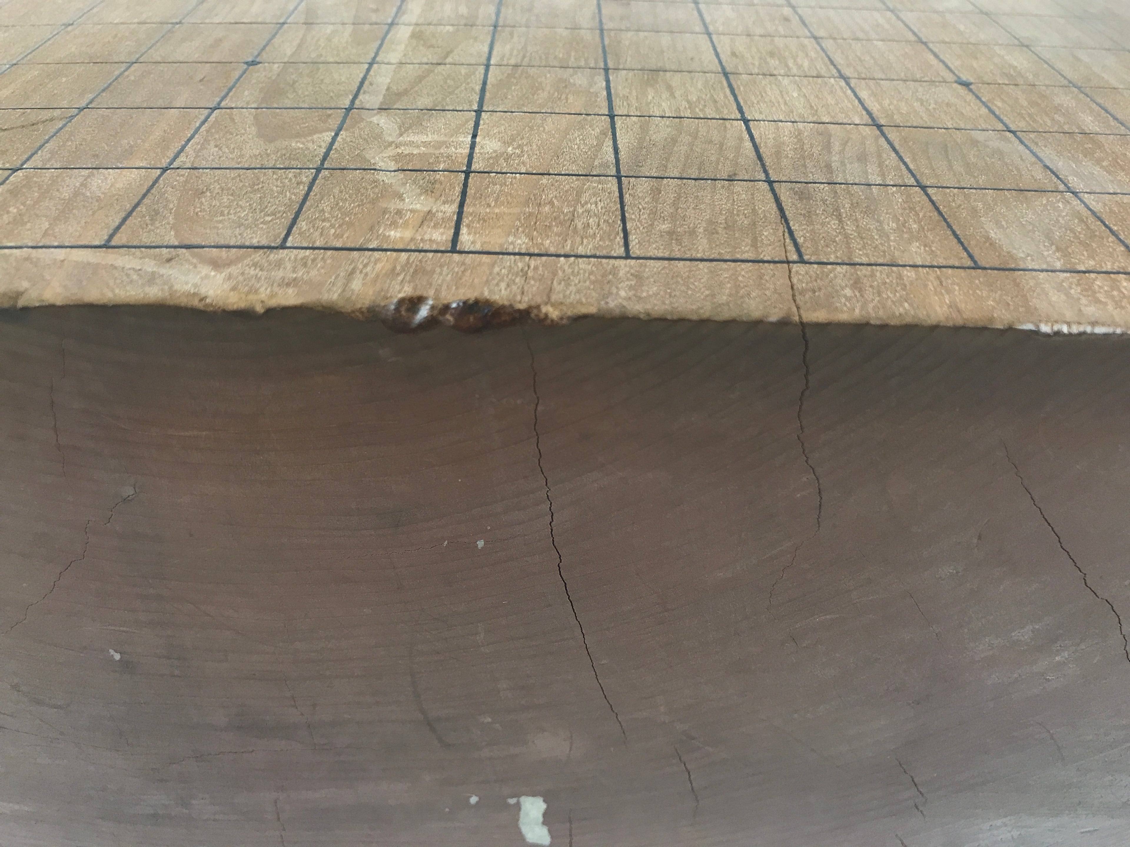 Japanese Wooden Go Board Vtg Igo Game Table Goban Leg Heso 19X19 Grid GB107