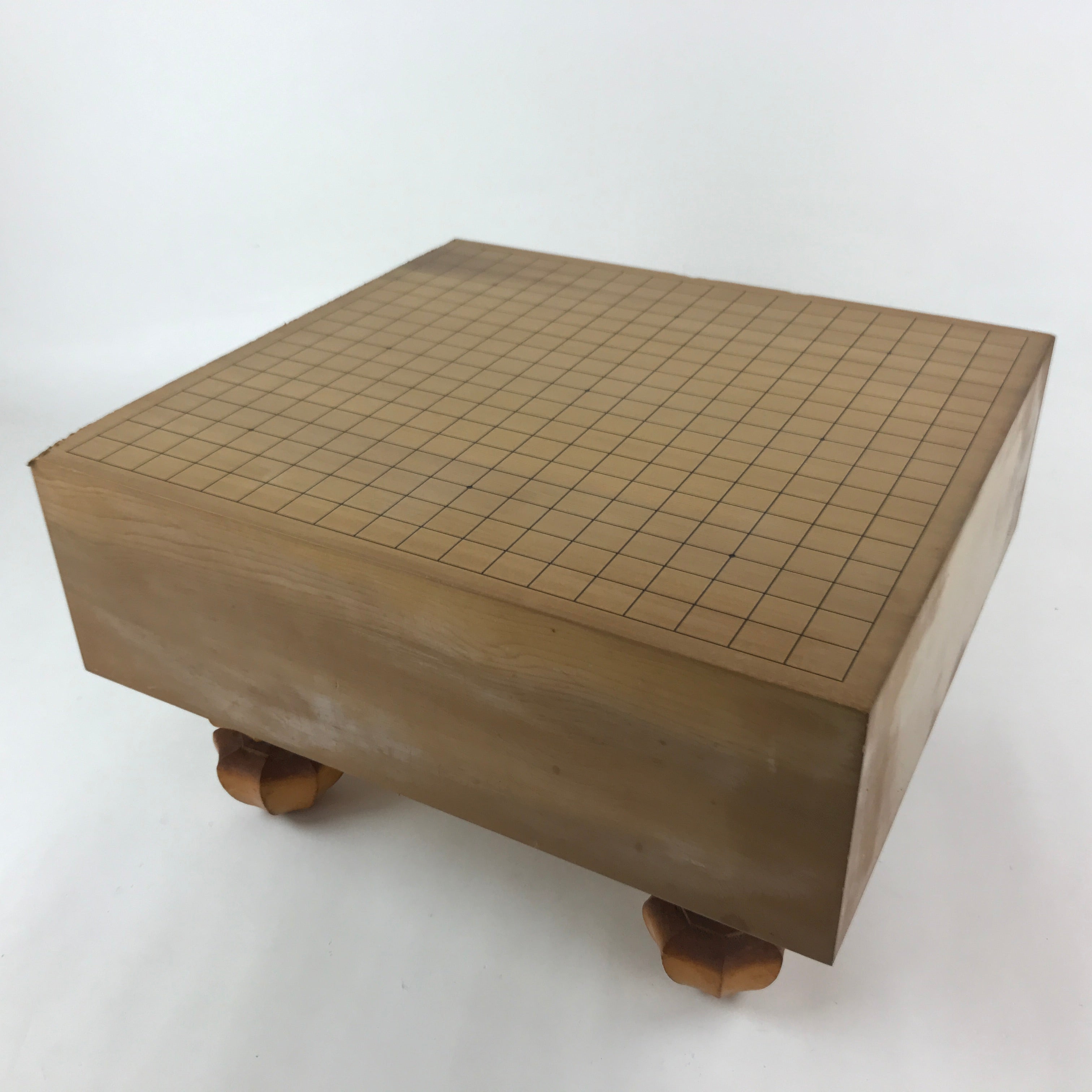 Japanese Wooden Go Board Vtg Igo Game Table Goban Leg Heso 19X19