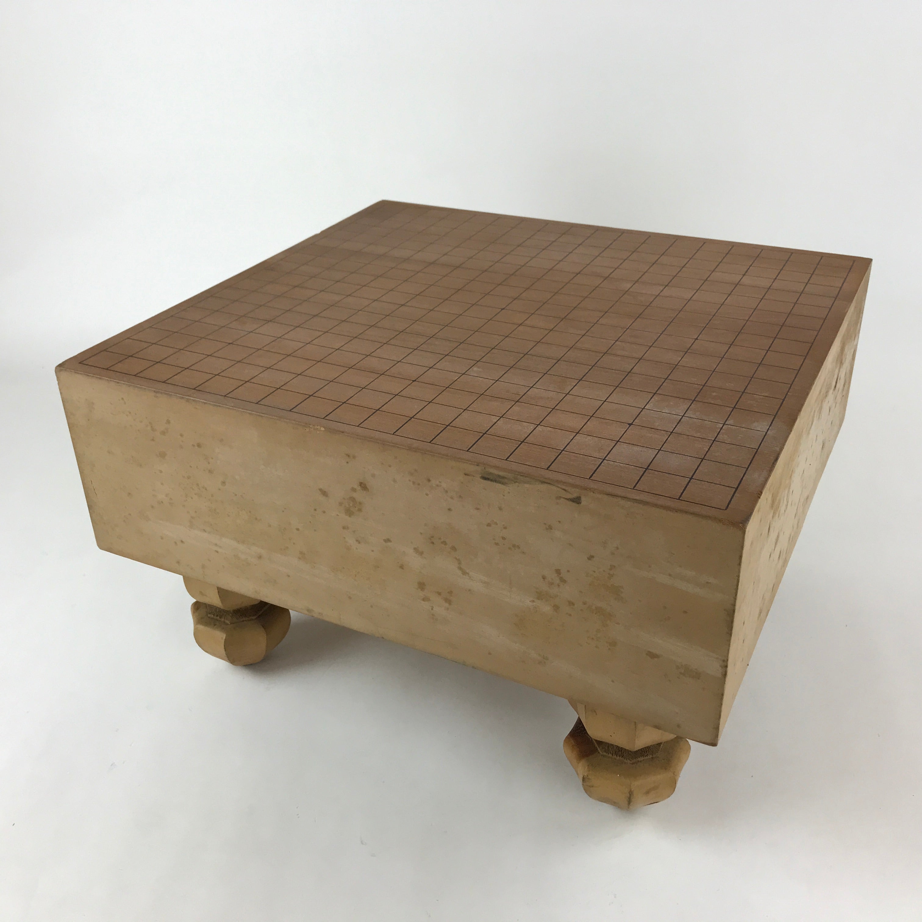 Japanese Wooden Go Board Vtg Igo Game Table Goban Leg Heso 19X19 Grid GB86