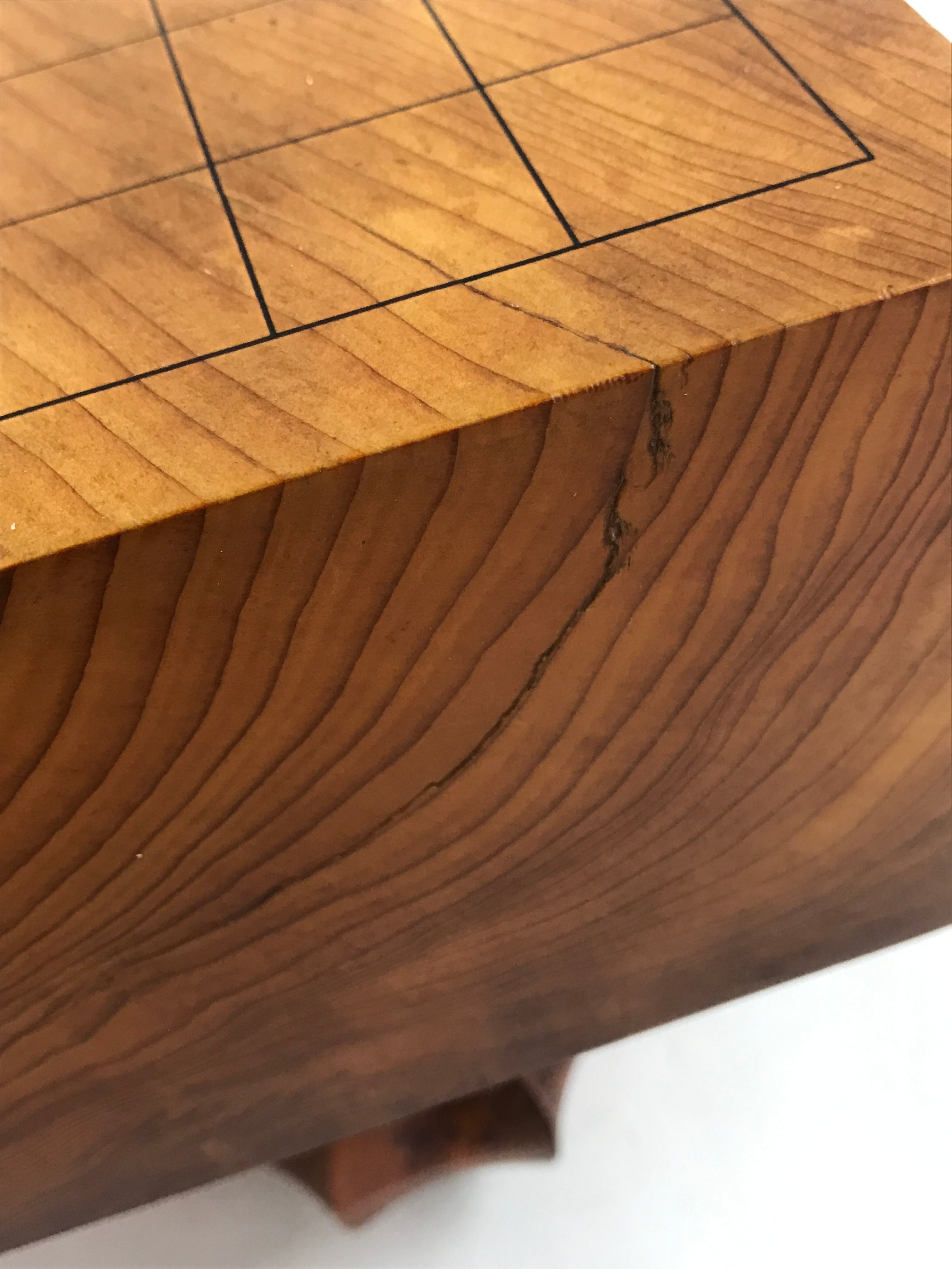 Japanese Wooden Go Board Vtg Igo Game Table Goban Leg Heso 19X19 Grid GB91