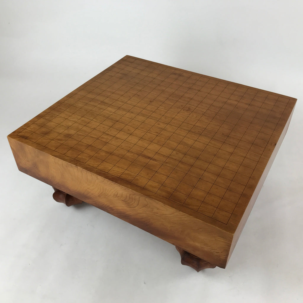 Japanese Wooden Go Board Vtg Igo Game Table Goban Leg Heso 19X19 Grid GB91