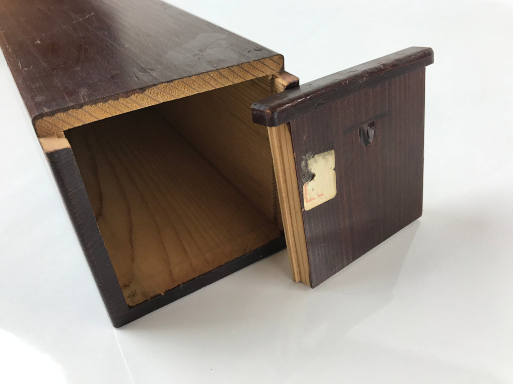 Japanese Wooden Hanging Scroll Box Cover Kakejiku Hako Inside 73x7.5x7.5cm SB290