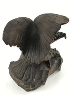 Japanese Wooden Hawk Statue Vtg Good Fortune Happiness Auspicious Sculpture AB10
