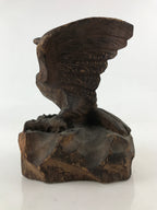 Japanese Wooden Hawk Statue Vtg Good Fortune Happiness Auspicious Sculpture AB10