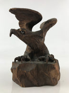 Japanese Wooden Hawk Statue Vtg Good Fortune Happiness Auspicious Sculpture AB10