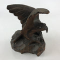 Japanese Wooden Hawk Statue Vtg Good Fortune Happiness Auspicious Sculpture AB10