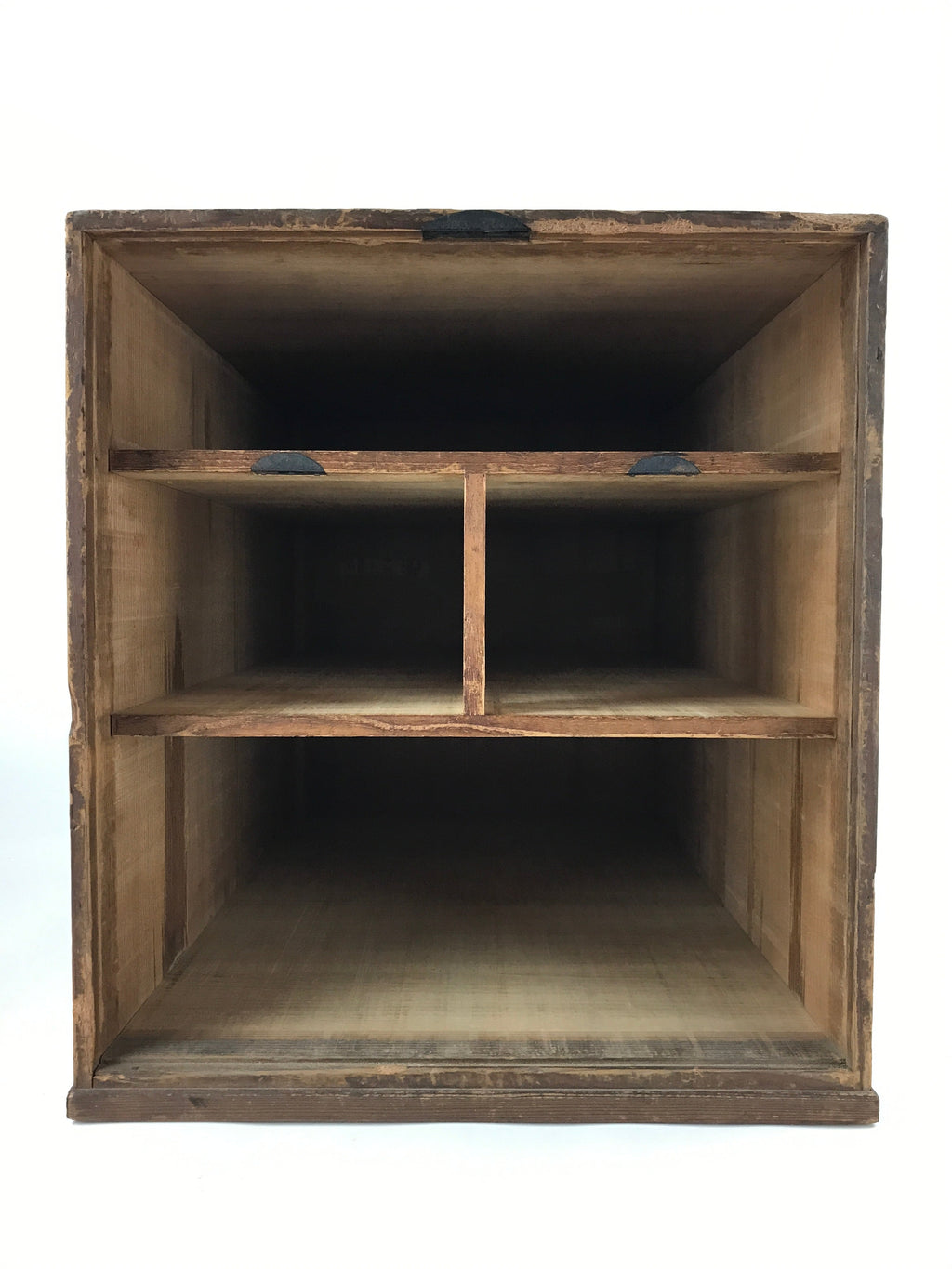 Japanese Wooden Hinoki Storage Chest Vtg Lockbox Large 4 Drawers Brown T352
