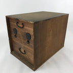 Japanese Wooden Hinoki Storage Chest Vtg Lockbox Large 4 Drawers Brown T352