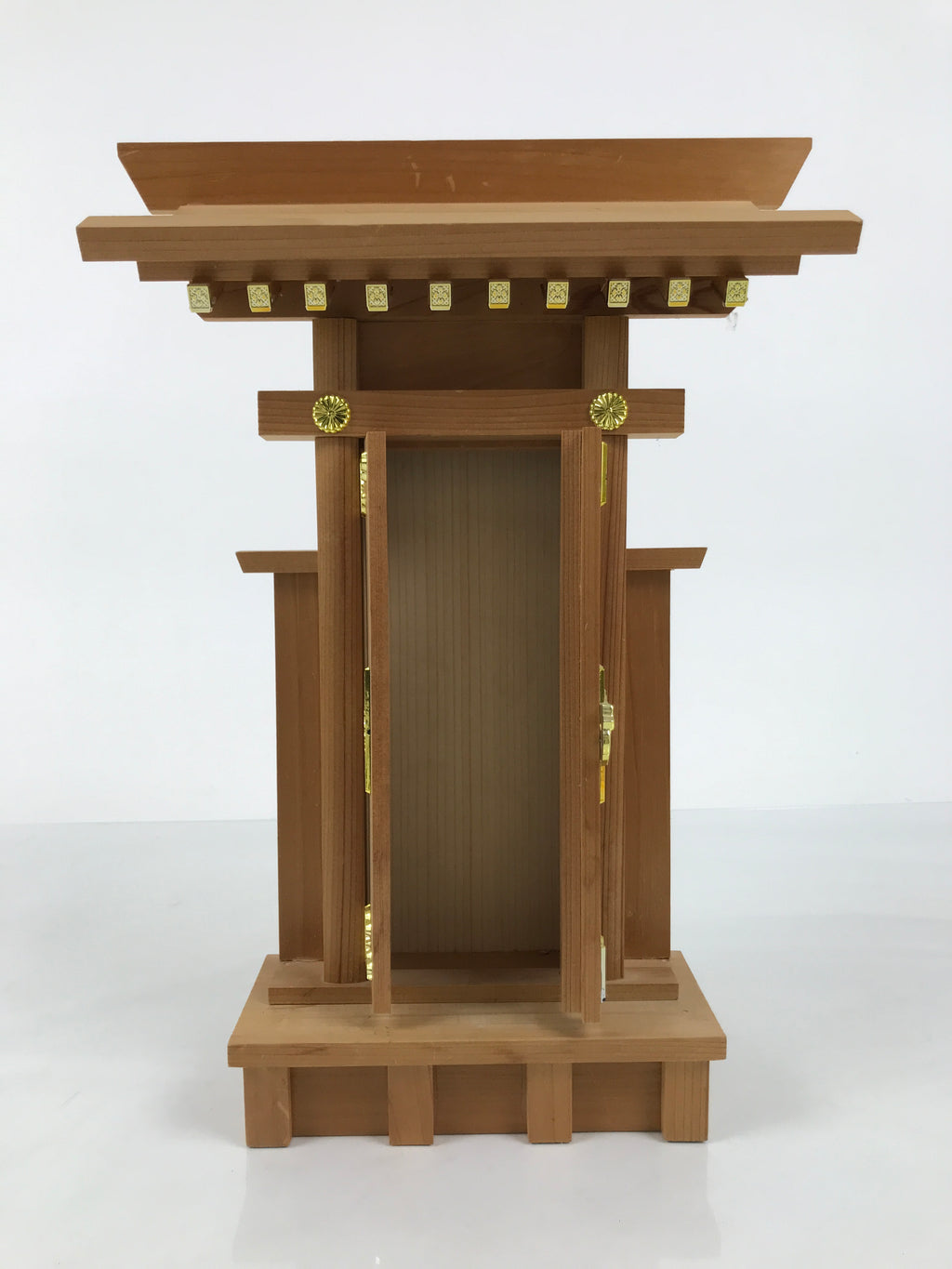Japanese Wooden Kamidana Shinto Home Shrine Vtg God Prayer Shelf Brown BA883