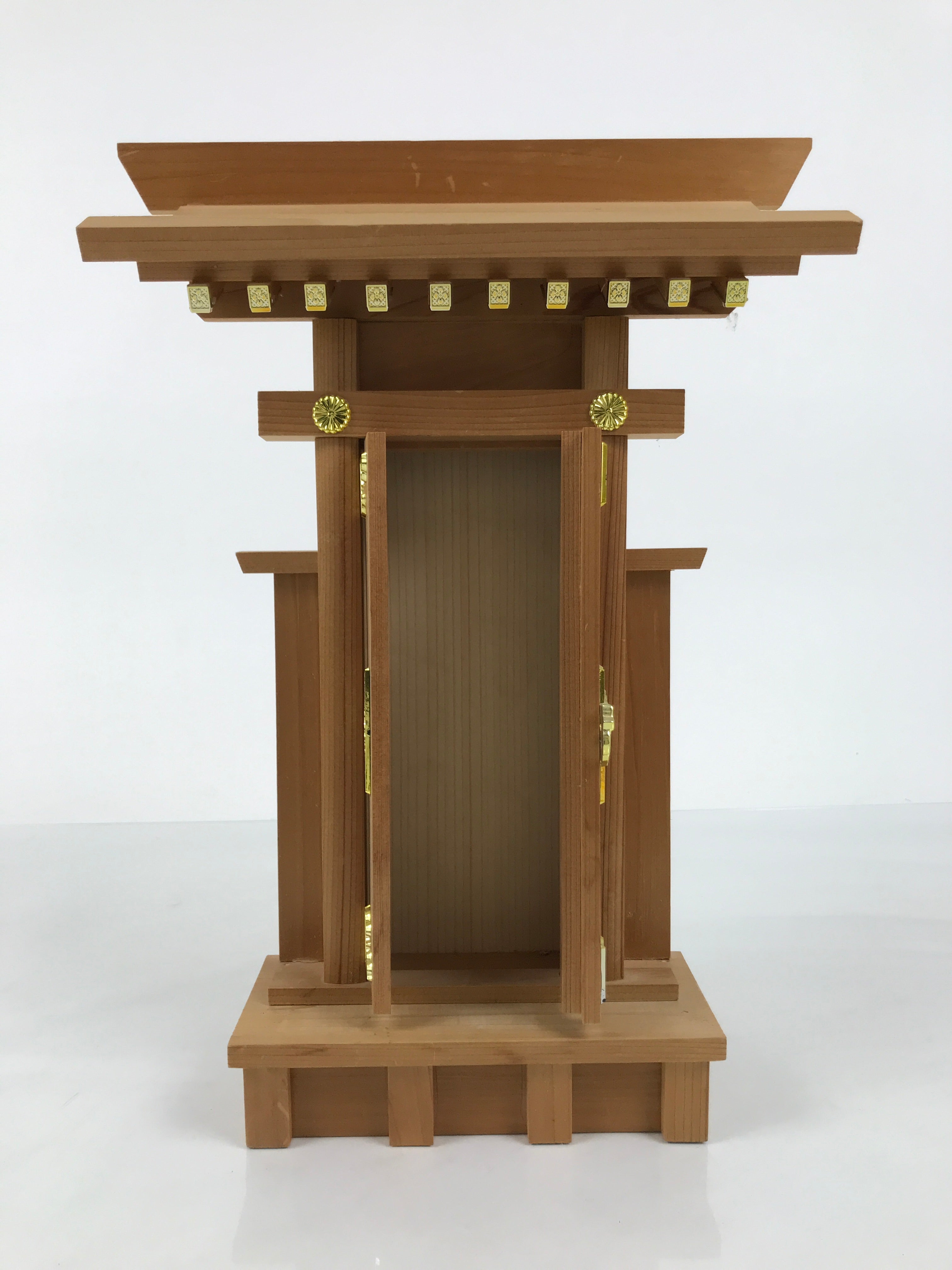 Japanese Wooden Kamidana Shinto Home Shrine Vtg God Prayer Shelf Brown BA883