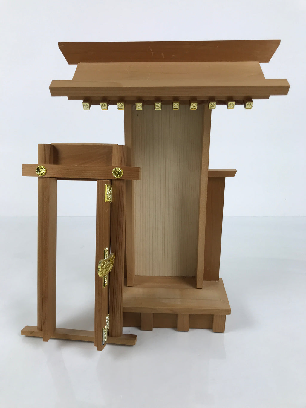 Japanese Wooden Kamidana Shinto Home Shrine Vtg God Prayer Shelf Brown BA883