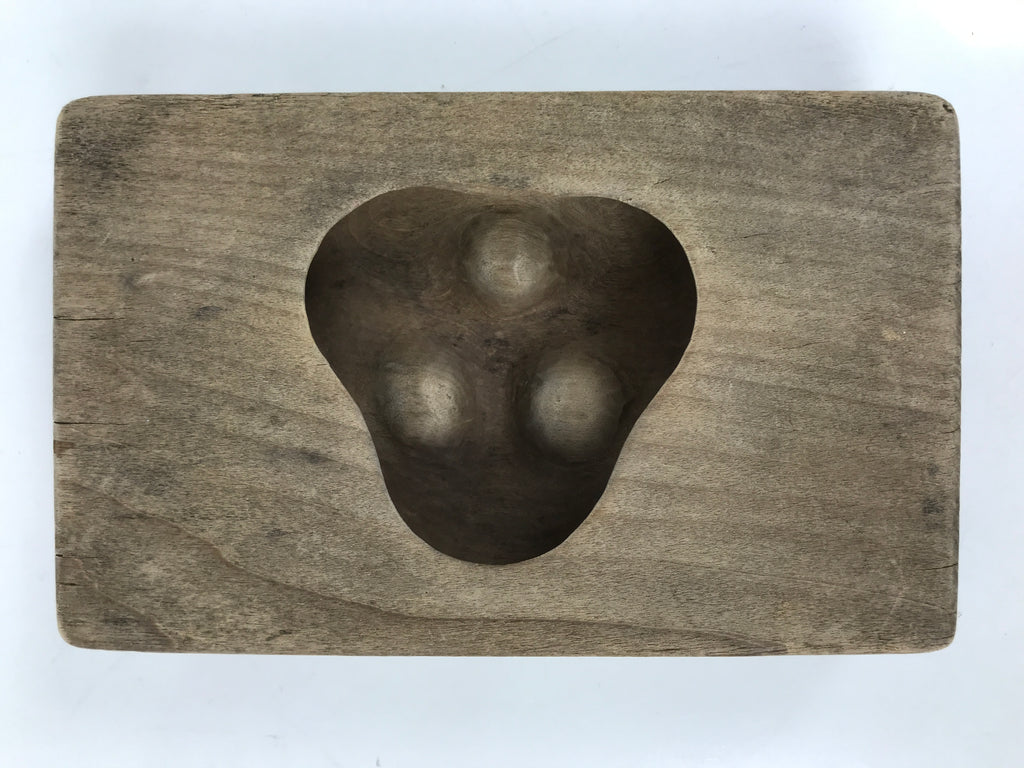 Japanese Wooden Kashigata Cake Mold Vtg Sweet Wagashi Buddhist Mon Crest Kg669