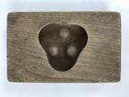Japanese Wooden Kashigata Cake Mold Vtg Sweet Wagashi Buddhist Mon Crest Kg669