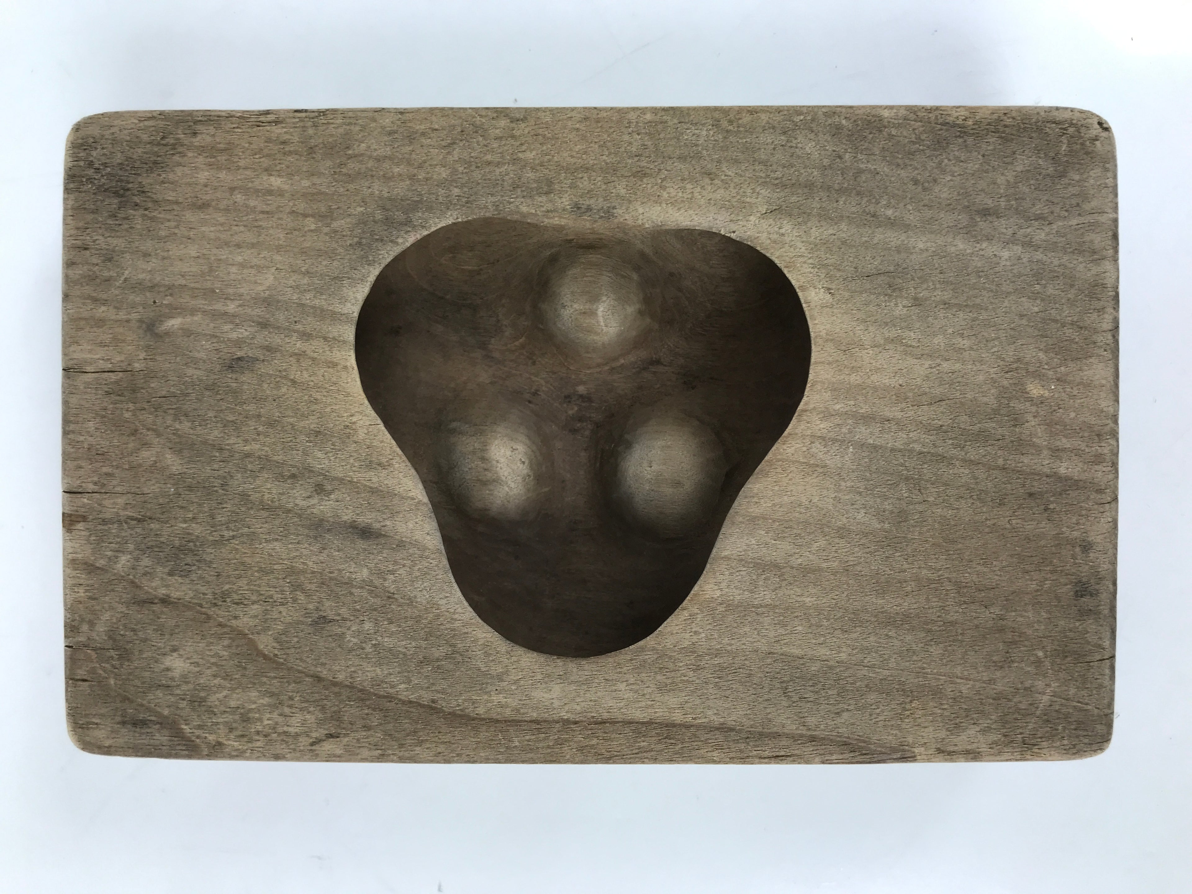 Japanese Wooden Kashigata Cake Mold Vtg Sweet Wagashi Buddhist Mon Crest Kg669