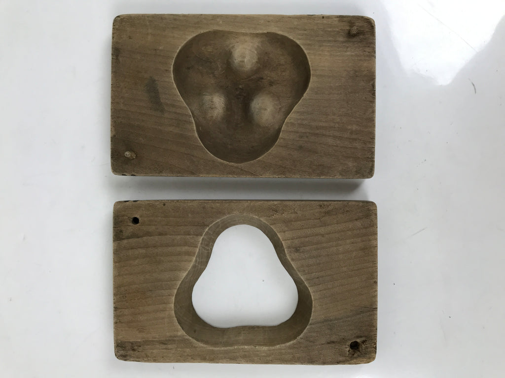 Japanese Wooden Kashigata Cake Mold Vtg Sweet Wagashi Buddhist Mon Crest Kg669