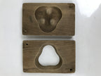 Japanese Wooden Kashigata Cake Mold Vtg Sweet Wagashi Buddhist Mon Crest Kg669