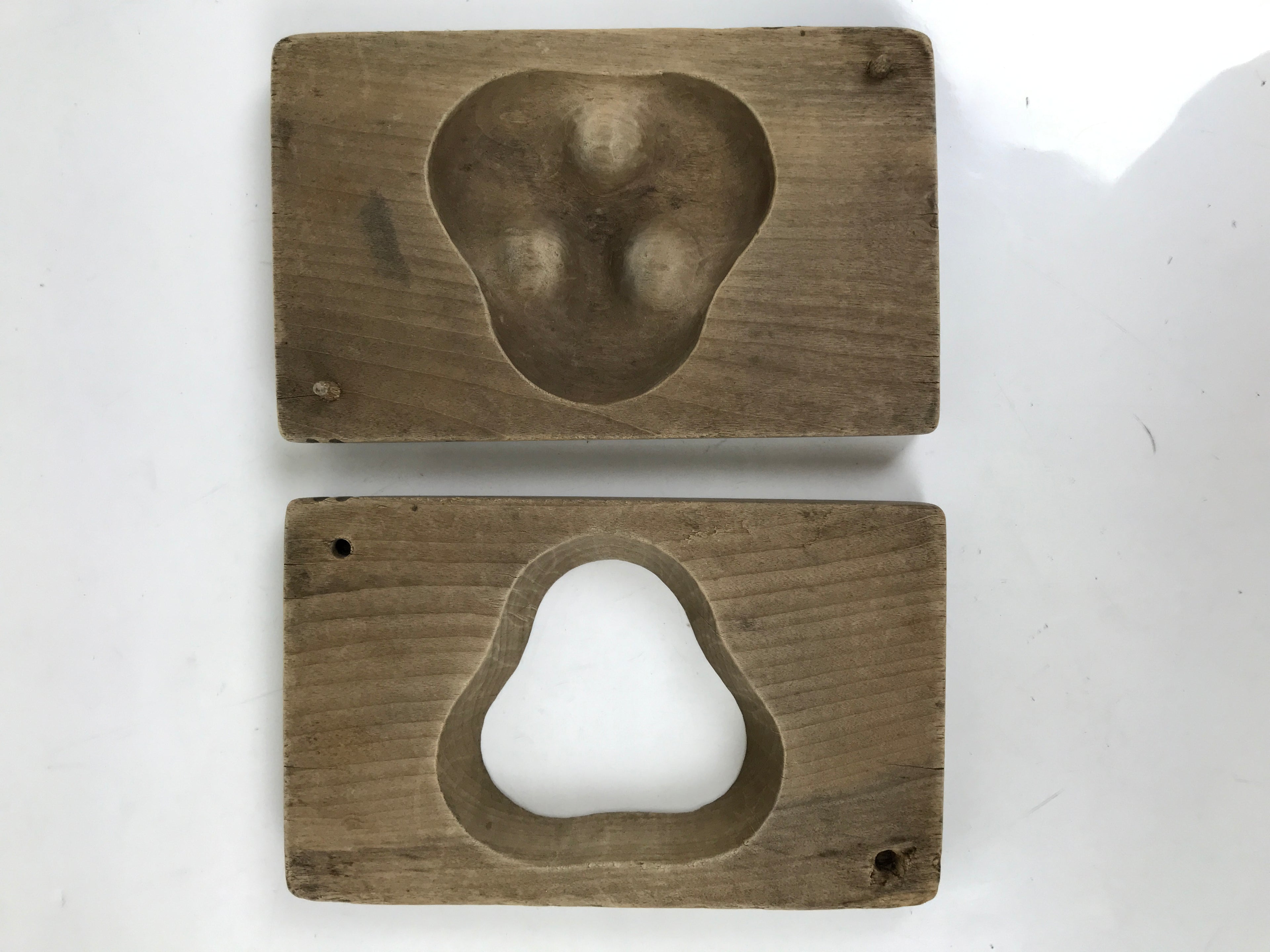 Japanese Wooden Kashigata Cake Mold Vtg Sweet Wagashi Buddhist Mon Crest Kg669