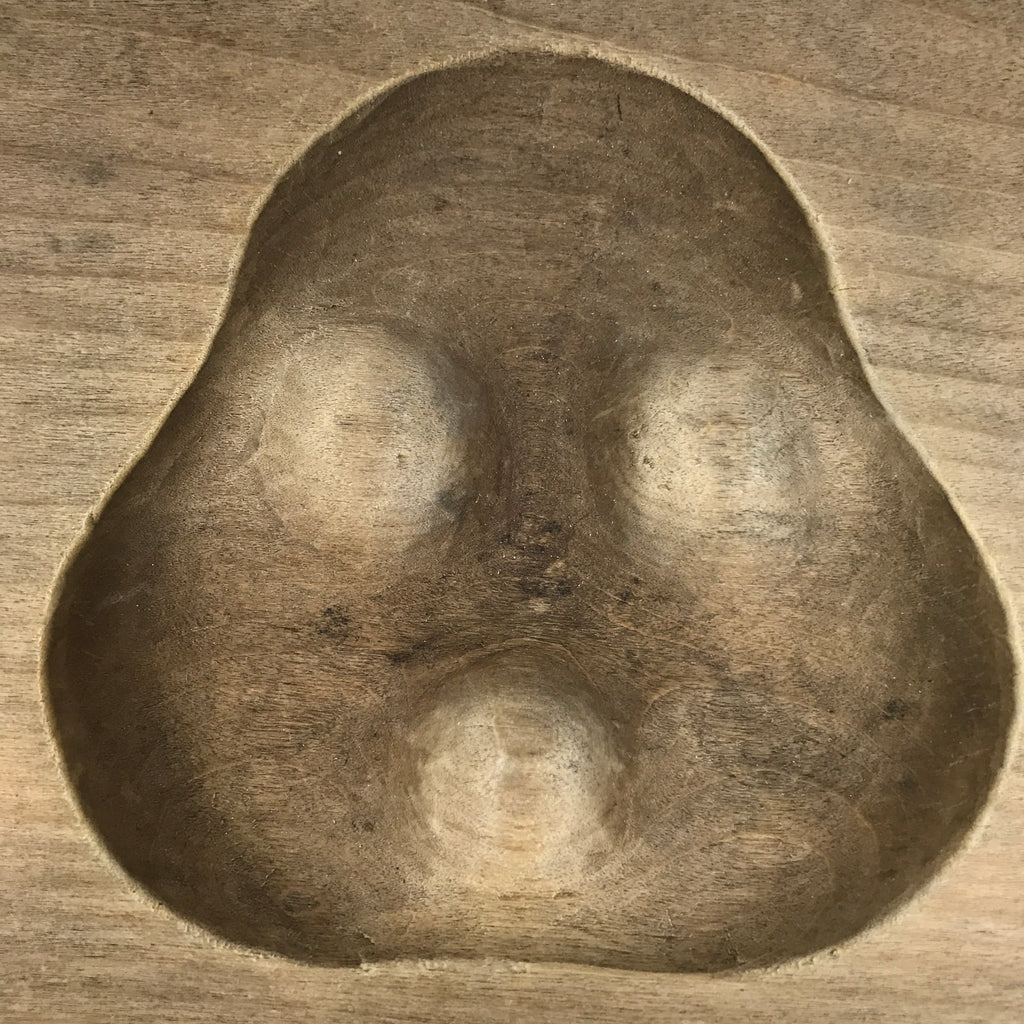 Japanese Wooden Kashigata Cake Mold Vtg Sweet Wagashi Buddhist Mon Crest Kg669