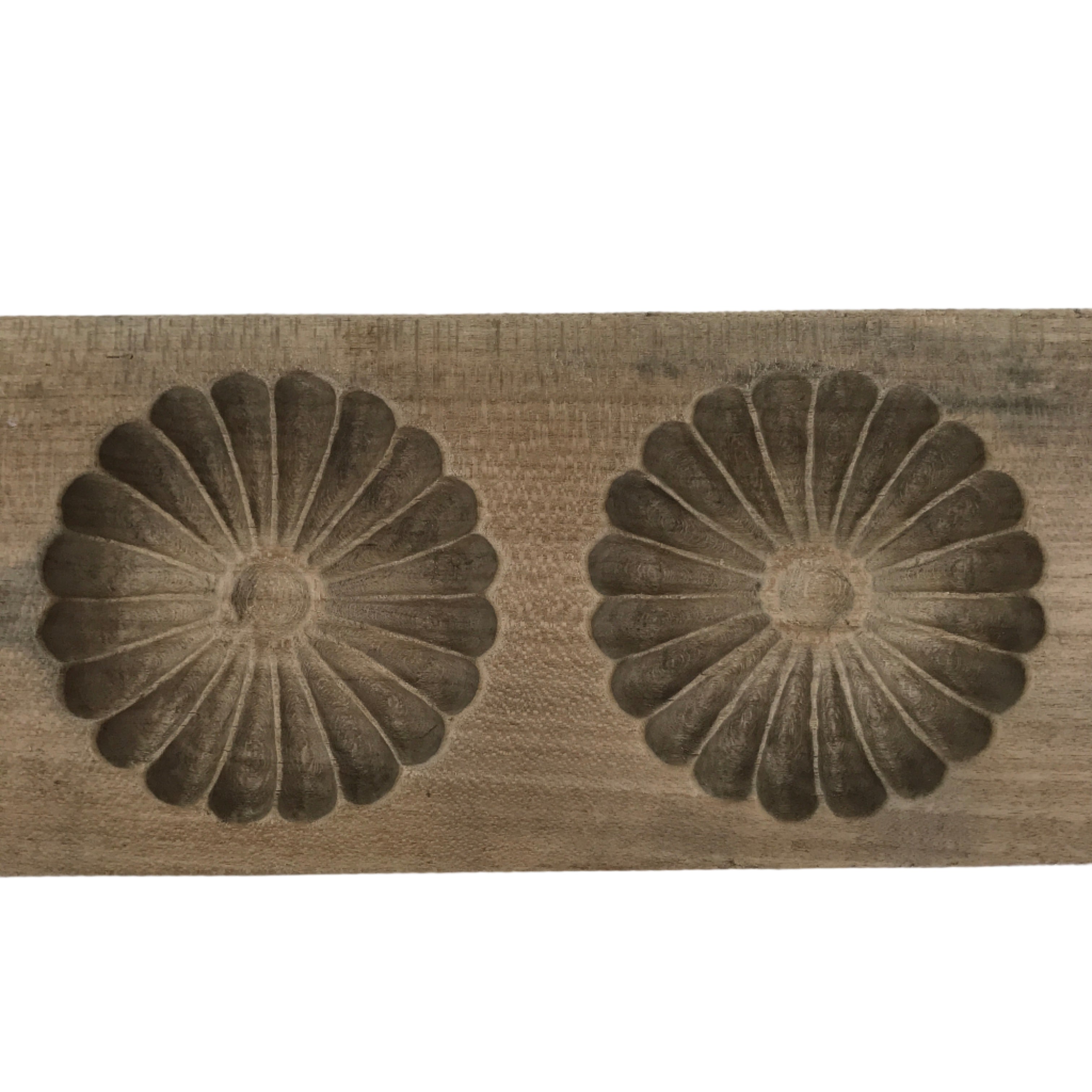 Japanese Wooden Kashigata Cake Mold Vtg Sweet Wagashi Chrysanthemum Kiku Kg635