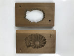 Japanese Wooden Kashigata Cake Mold Vtg Sweet Wagashi Chrysanthemum Kiku Kg639