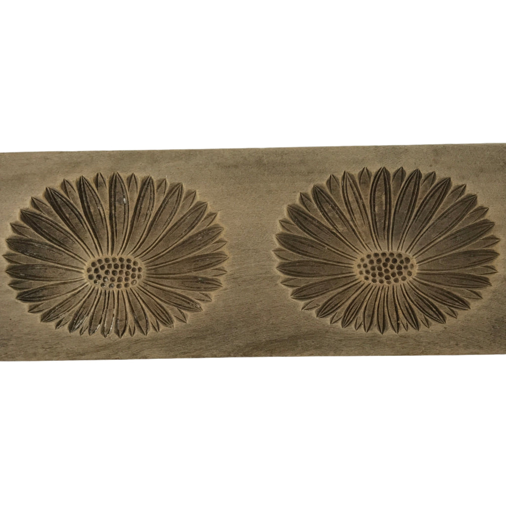 Japanese Wooden Kashigata Cake Mold Vtg Sweet Wagashi Chrysanthemum Kiku Kg734