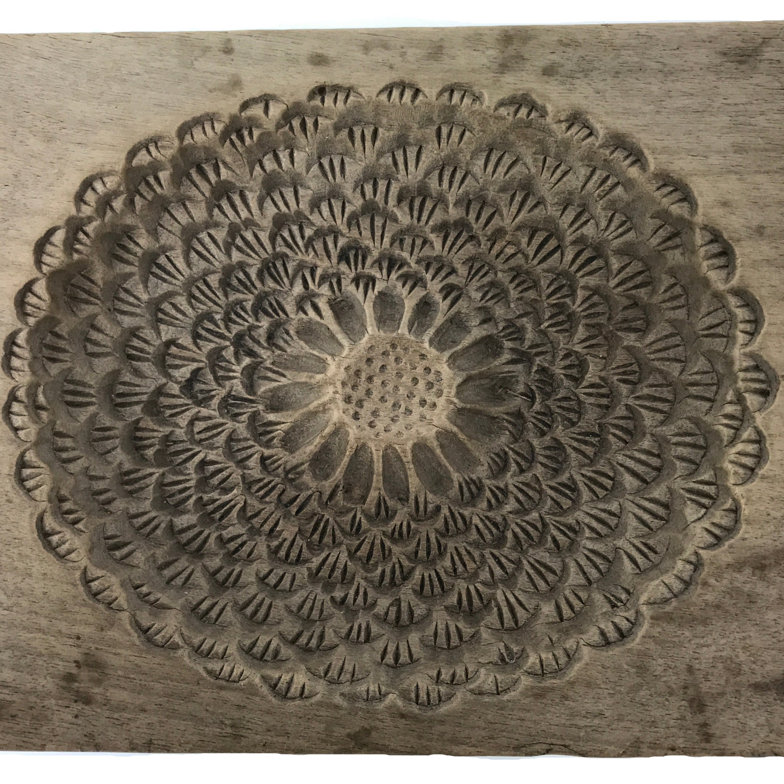 Japanese Wooden Kashigata Cake Mold Vtg Sweet Wagashi Chrysanthemum Kiku Kg746