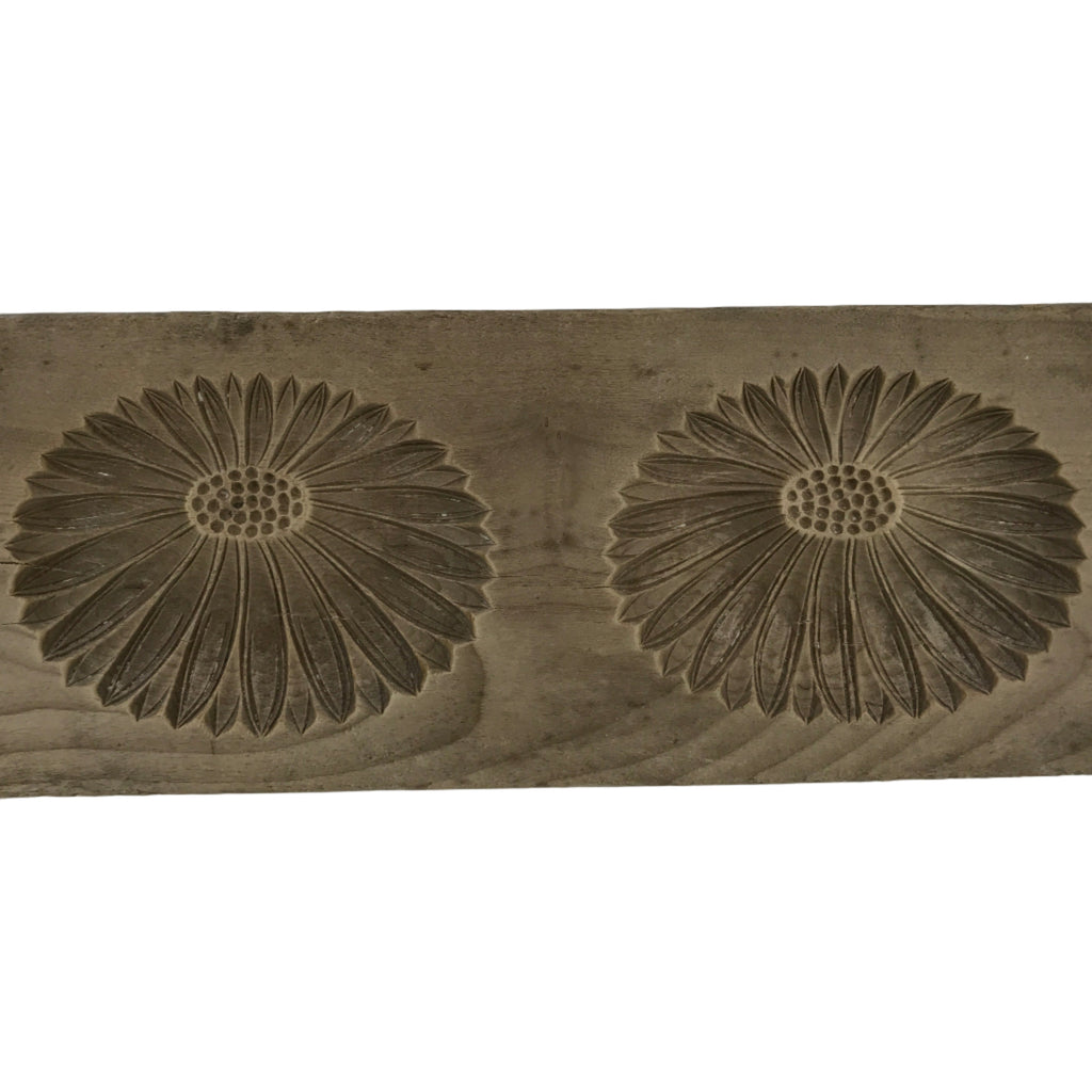 Japanese Wooden Kashigata Cake Mold Vtg Sweet Wagashi Chrysanthemum Kiku Kg762