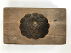 Japanese Wooden Kashigata Cake Mold Vtg Sweet Wagashi Dahlia Tenjikubotan Kg723