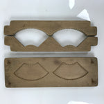 Japanese Wooden Kashigata Cake Mold Vtg Sweet Wagashi Folding Fan Sensu Kg735