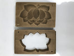 Japanese Wooden Kashigata Cake Mold Vtg Sweet Wagashi Lotus Flower Hasu Kg678