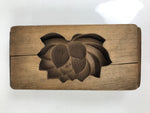 Japanese Wooden Kashigata Cake Mold Vtg Sweet Wagashi Lotus Flower Hasu Kg691
