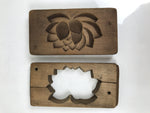 Japanese Wooden Kashigata Cake Mold Vtg Sweet Wagashi Lotus Flower Hasu Kg691