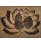 Japanese Wooden Kashigata Cake Mold Vtg Sweet Wagashi Lotus Flower Hasu Kg691