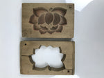 Japanese Wooden Kashigata Cake Mold Vtg Sweet Wagashi Lotus Flower Hasu Kg759