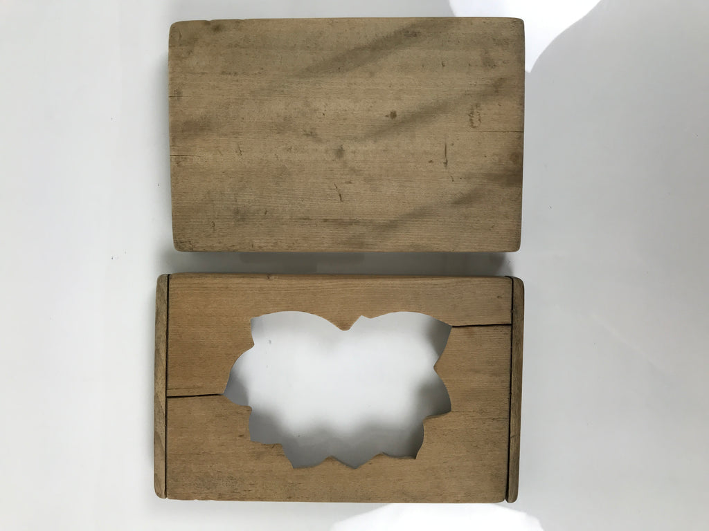 Japanese Wooden Kashigata Cake Mold Vtg Sweet Wagashi Lotus Flower Hasu Kg759