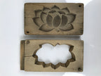 Japanese Wooden Kashigata Cake Mold Vtg Sweet Wagashi Lotus Flower Hasu Kg766