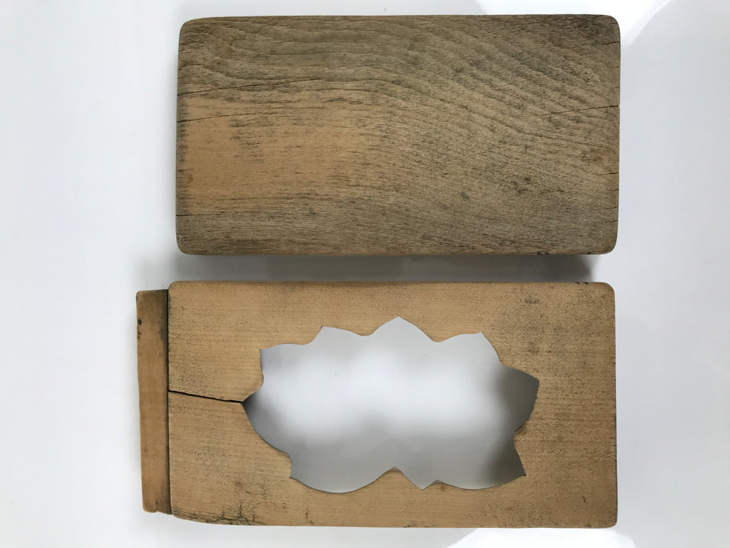 Japanese Wooden Kashigata Cake Mold Vtg Sweet Wagashi Lotus Flower Hasu Kg766
