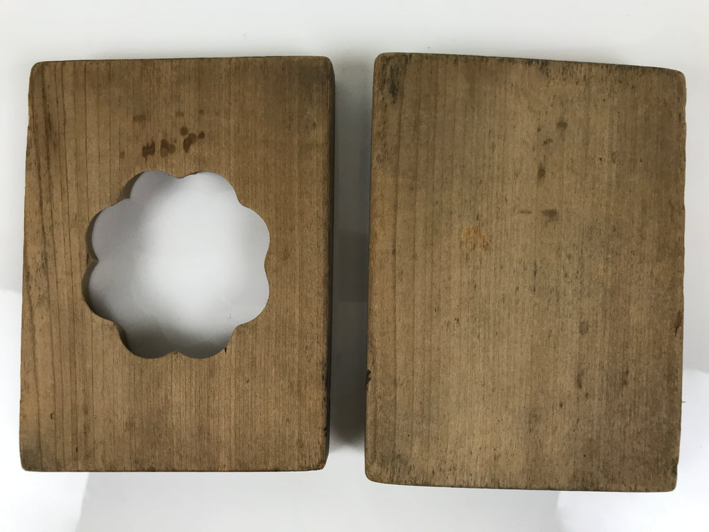 Japanese Wooden Kashigata Cake Mold Vtg Sweet Wagashi Lotus Flower Hasu Kg777