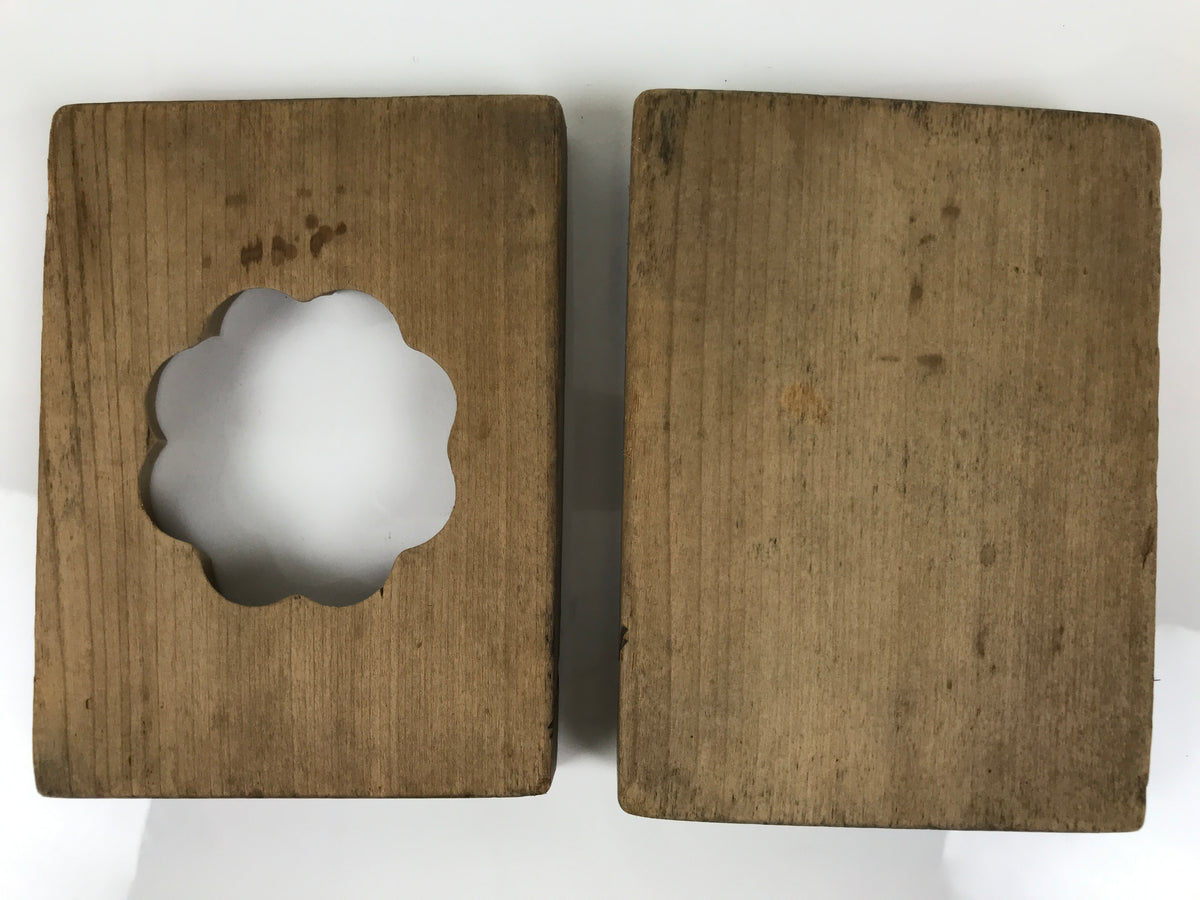 Japanese Wooden Kashigata Cake Mold Vtg Sweet Wagashi Lotus Flower Hasu Kg777