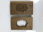 Japanese Wooden Kashigata Cake Mold Vtg Sweet Wagashi Lotus Flower Hasu Kg789