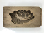 Japanese Wooden Kashigata Cake Mold Vtg Sweet Wagashi Lotus Flower Leaf Kg675