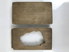 Japanese Wooden Kashigata Cake Mold Vtg Sweet Wagashi Lotus Flower Leaf Kg675
