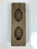 Japanese Wooden Kashigata Cake Mold Vtg Sweet Wagashi Lotus Root Renkon Kg636